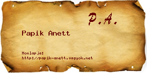 Papik Anett névjegykártya