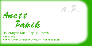 anett papik business card